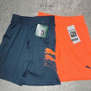PUMA Kid's Boys NWT 2 Piece Set Orange and Grey Shorts Size:5